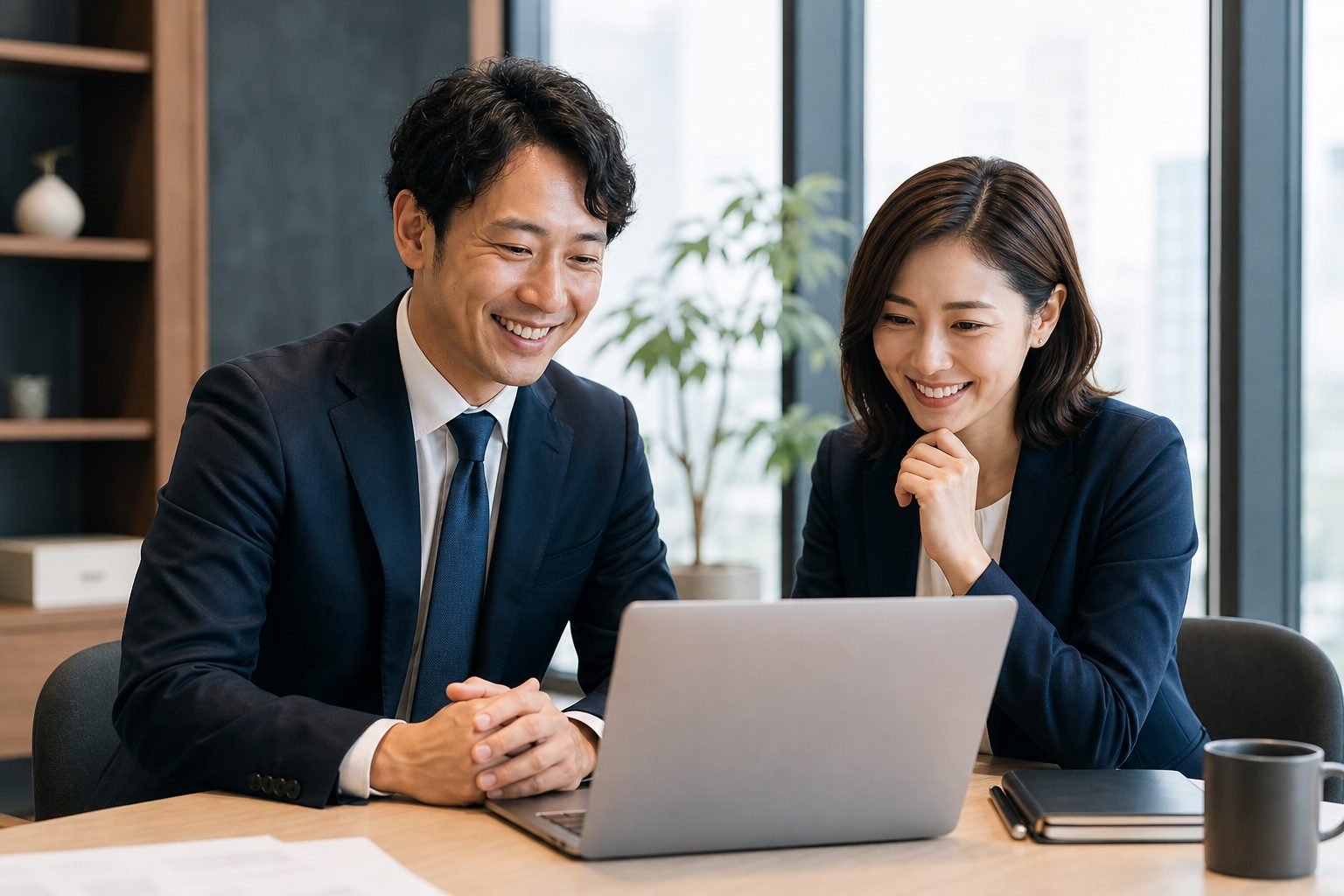 住居支援業務を確認する企業担当者